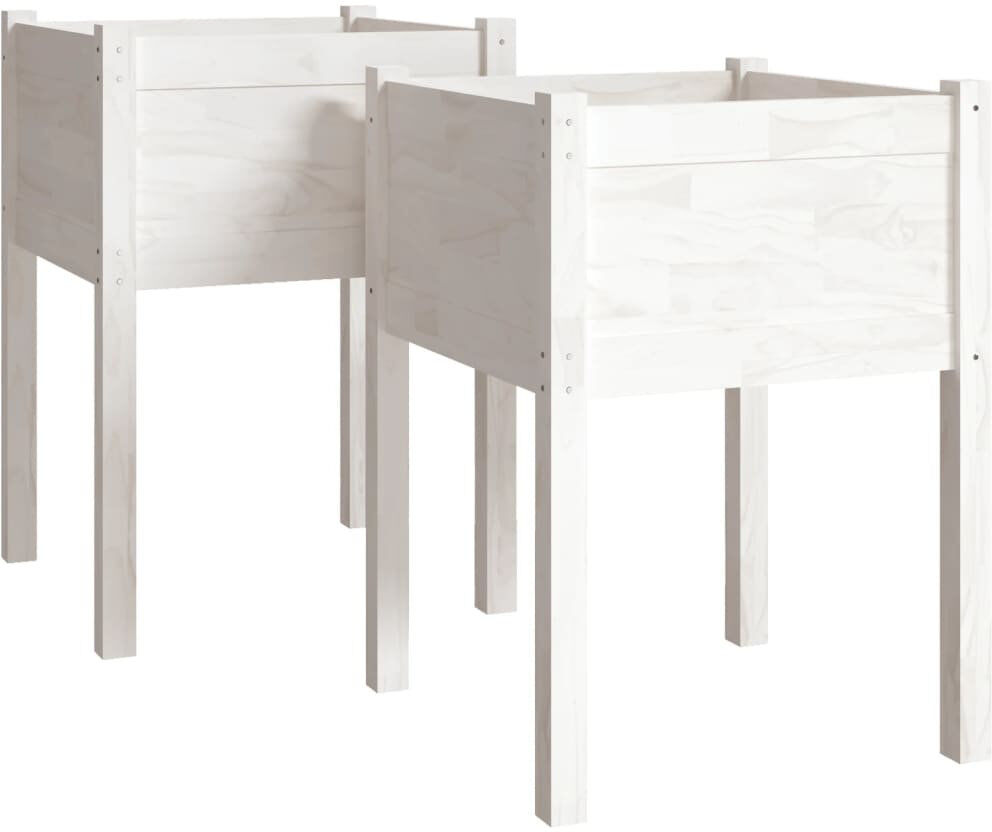 Dakota Fields Alastar Outdoor Elevated Planter White 70cm H x 50cm W x 50cm D