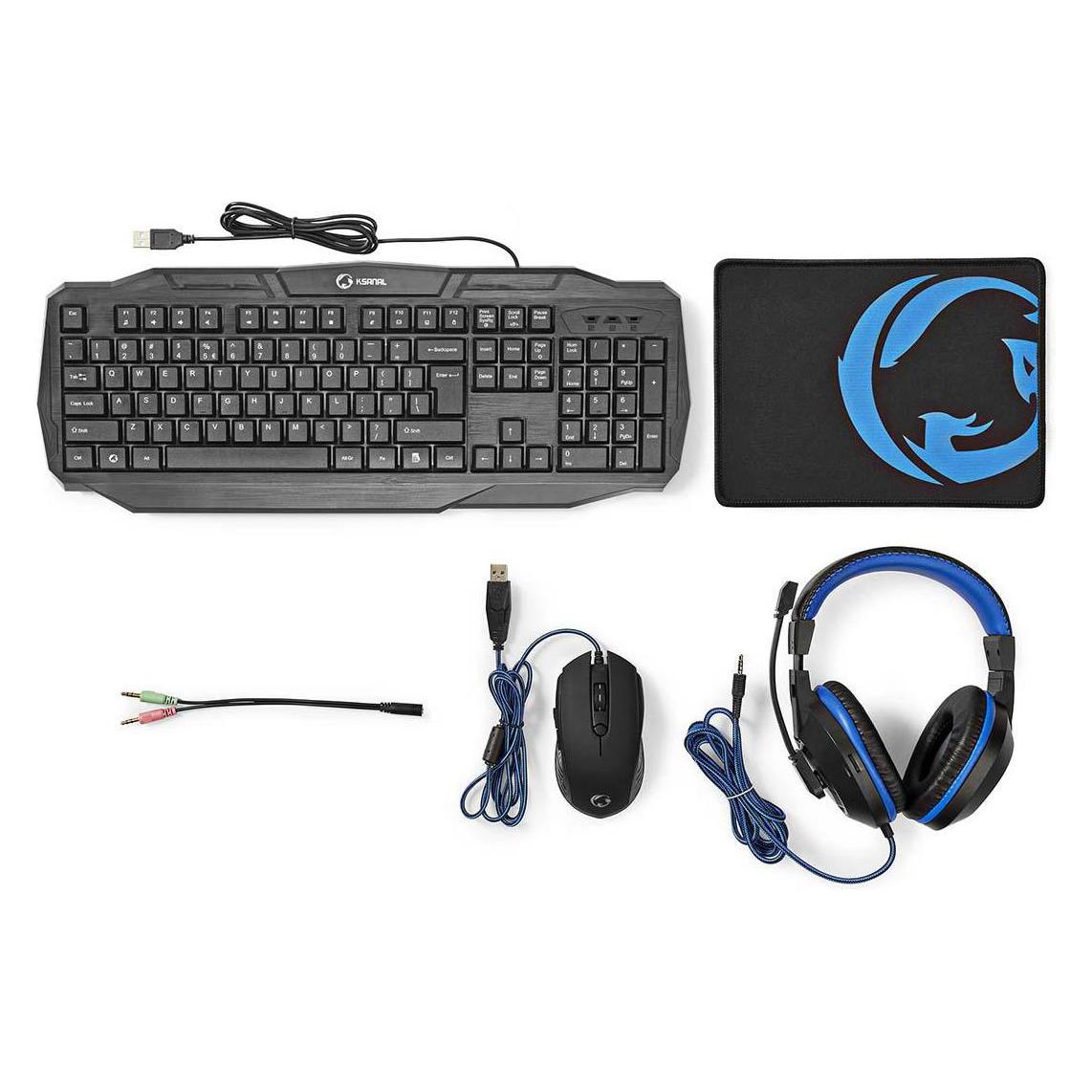 Nedis Gaming-Combo-Kit - US-English (US, Kabelgebunden) (GCK41100BKUS)