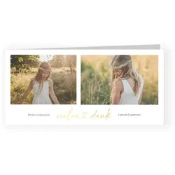 Dankeskarte Kommunion: Simply Lovely mit Fotos in Weiß