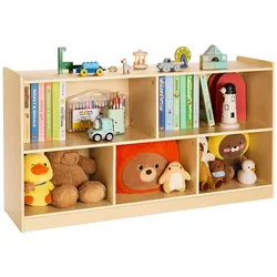 VEVOR Kinderregal Bücherregal (114 cm), Spielzeugschrank mit 5 Fächern 2-stufig, Aufbewahrungsschrank für Spielzeug, Spielzeugregal für Schlafzimmer Kinderzimmer, Ausstellungsschrank Braun