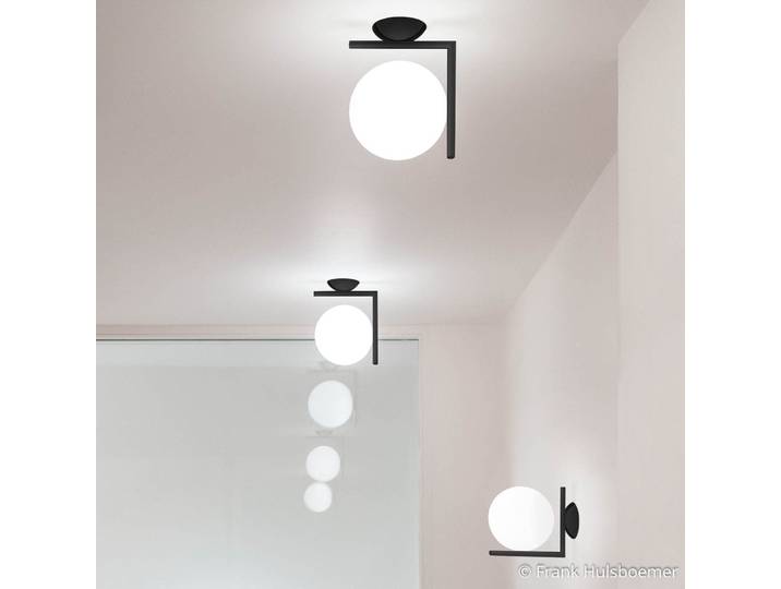 IC C/W1 Plafonnier/Applique murale Noir mat - FLOS - Salon / séjour - Design - Métal - Boule