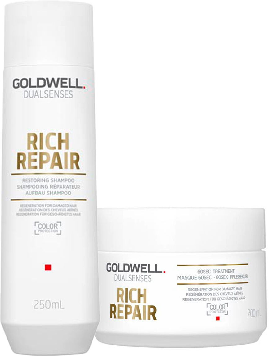 450ml Goldwell Dualsenses Rich Repair Restoring Set (Shampoo 250ml + Treatment 200ml)