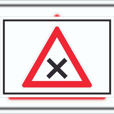 HB-Druck Schild Achtung Kreuzung Vorfahrt rechts Symbol A6 Rückseite selbstklebend