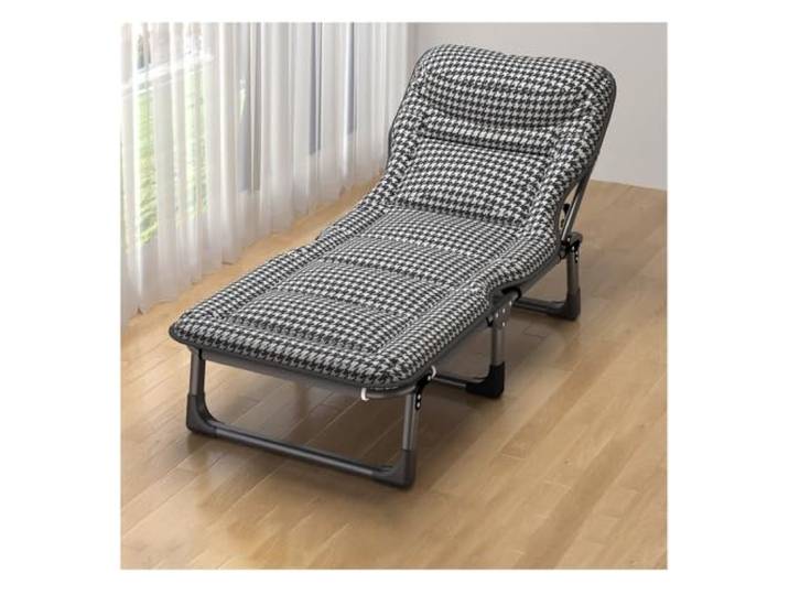 GRRICEPL Schlafsessel, Klappsessel, Kompaktes Schlafsofa Verstellbare Rückenlehne, für Kleine Räume, Büro, Studentenwohnheim, Bequem, Gemütlich, Umwandelbar(Dunkelgrau)