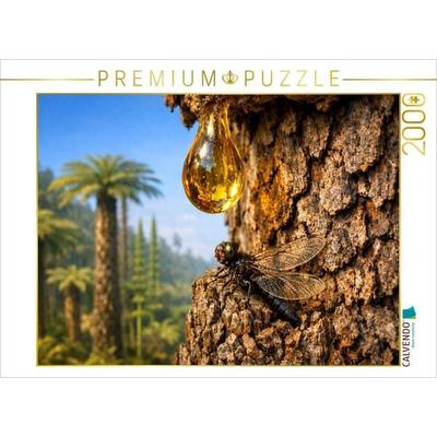 CALVENDO Puzzle Ein Urzeit Insekt, das bald zu Bernstein wird | 2000 Teile Lege-Größe 90x67cm Foto-Puzzle für glückliche Stunden