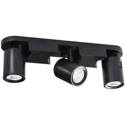 Kanlux schwarze Wand-/ Deckenleuchte LAURIN mit 3x Spot länglich