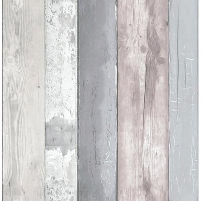 Vliestapete VTWONEN "Holzbohlen", grau, B:0,52m L:10m, Vlies, Tapeten, Grau - 10m x 52cm