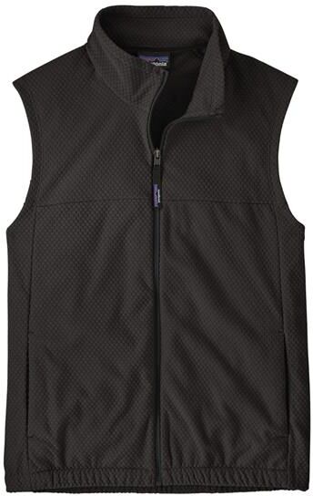 Patagonia Mens Textured Fleece Vest, Black XL