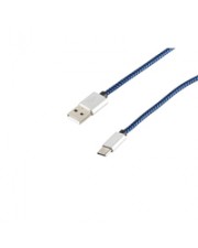 ShiverPeaks USB Ladekabel A-ST auf C-ST Nylon blau 2,0m Digital/Daten m (14-50024)
