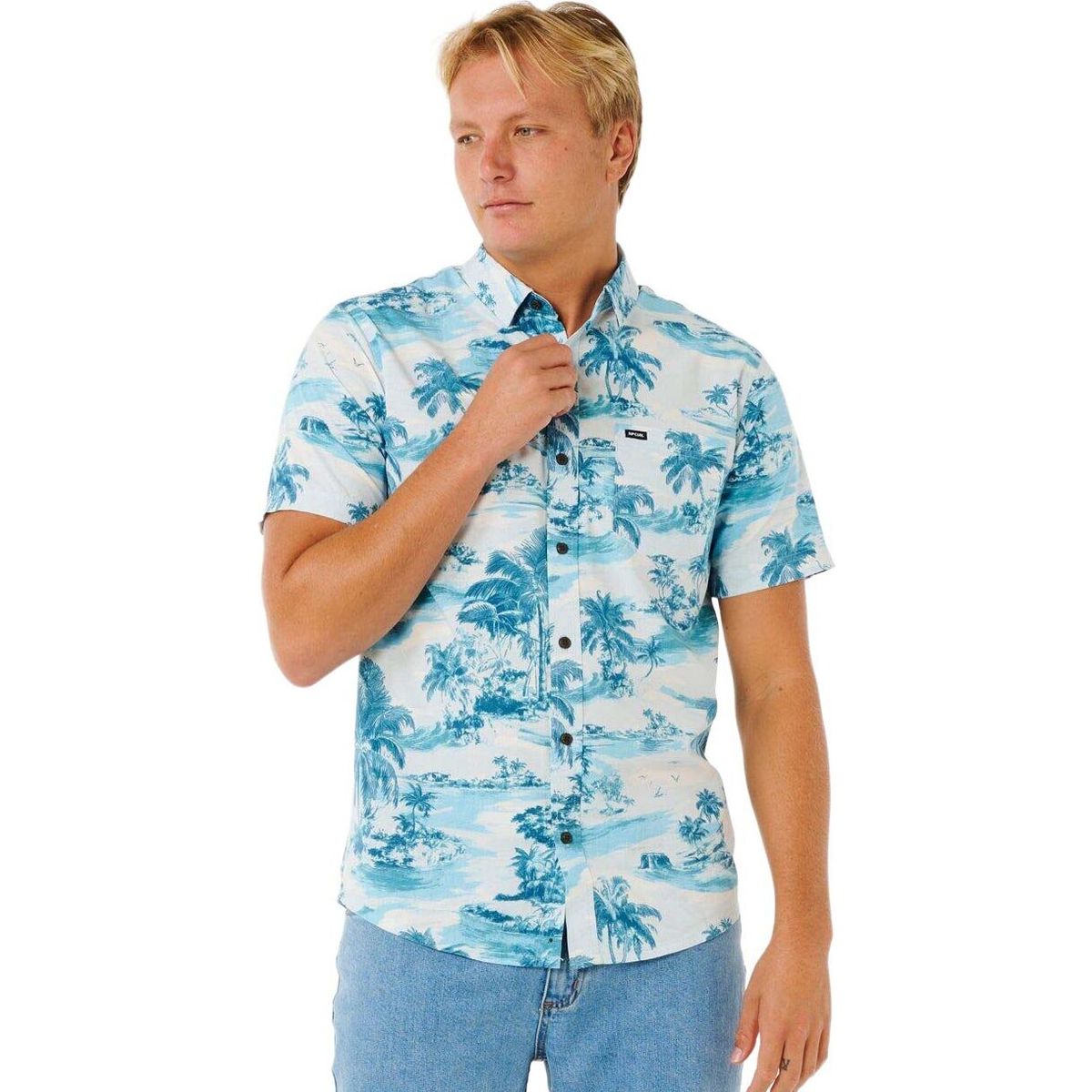 RipCurl Sessions Short Sleeve Shirt glacier blue (2364) S 06KMSH-2364-S