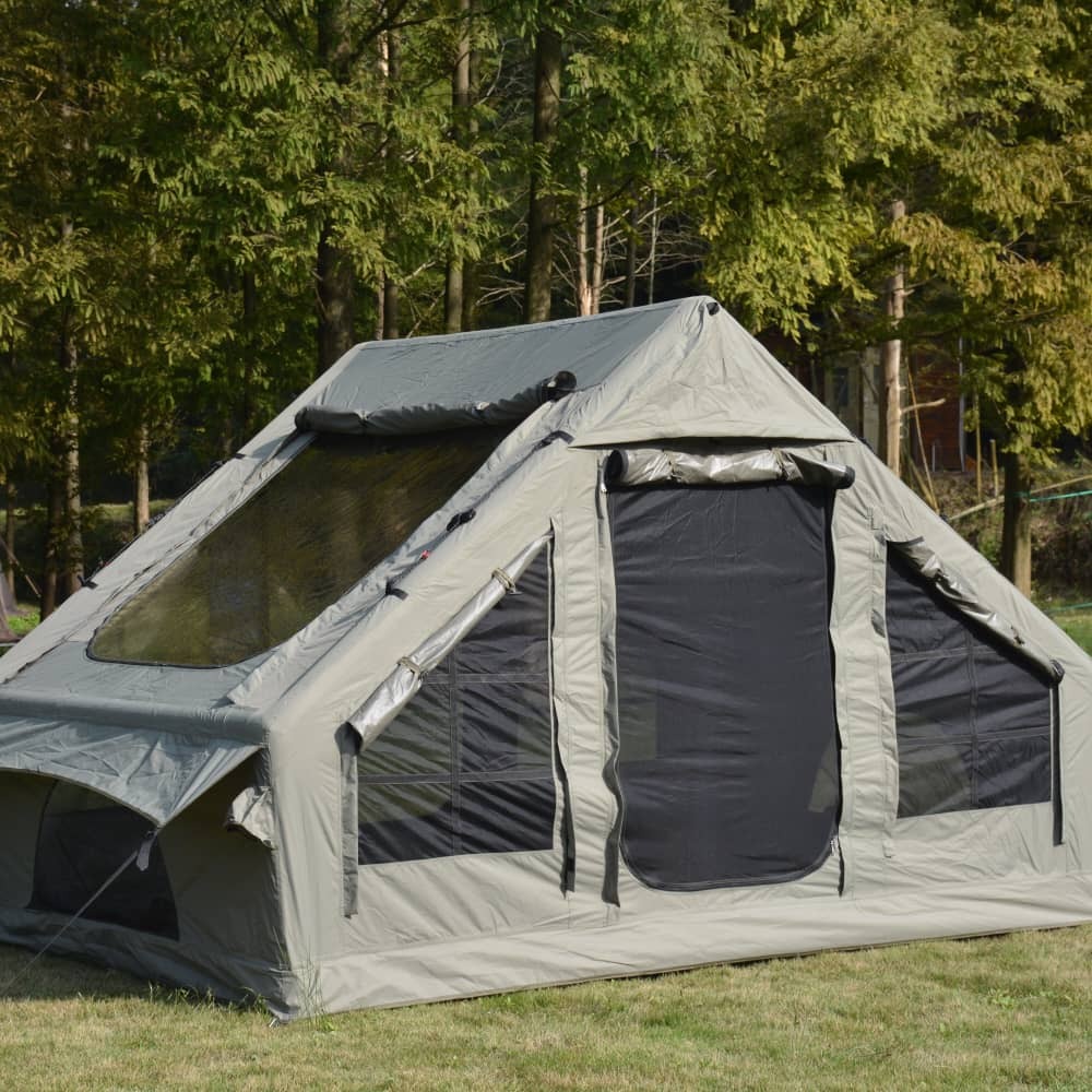 AIORBER Campingzelt, für 4-6 Personen, aufblasbare Balken, einfach aufzustellen, wasser- und winddicht, für Camping, Wandern, 300x210x200cm, Armeegrün
