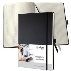 Sigel Notizbuch »Conceptum« A4 kariert - 194 Seiten schwarz