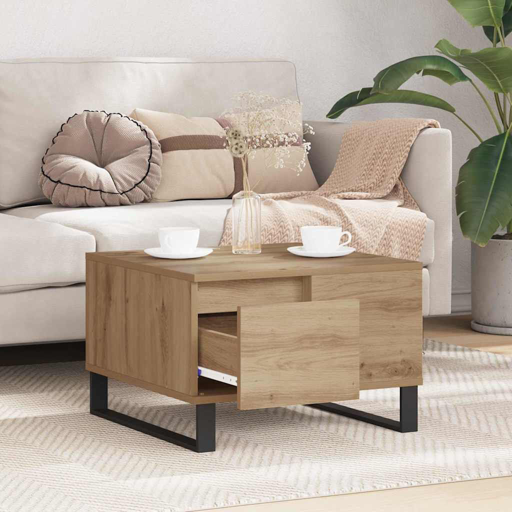 George Oliver Coffee Table with Storage Artisan Oak 36.5cm H X 55cm W X 55cm D