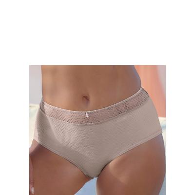 Panty NUANCE BY LASCANA, Damen, Gr. 48/50, Microtouch, beige (sand), Microtouch, Obermaterial: 85% Polyamid, 15% Elasthan, figurbetont, Unterhosen Panty, mit feiner Zierschleife und Schmuckaccessoire