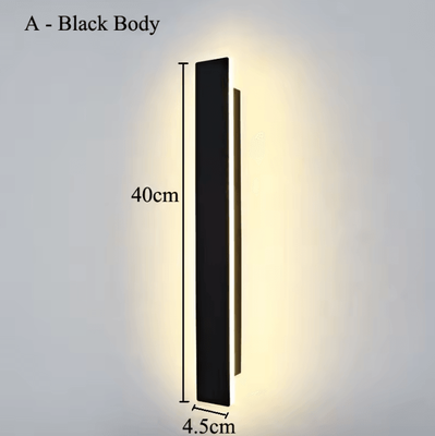 Inspire Curations Modern 40CM Linear LED Wall Light black Body 40cm Length input Ac220v tricolor Dimming