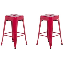 HOCKER 2er-Set Metall Rot Cabrillo