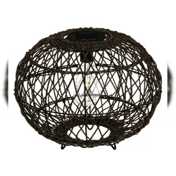 Atmosphera Rattanlampe mit Solarpanel 31 cm in Schwarz