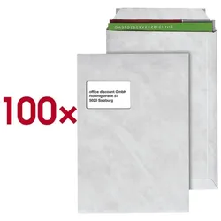 Tyvek 100er-Pack Versandtaschen »Pocket« C4 mit Fenster weiß weiß, 22.9x32.4 cm