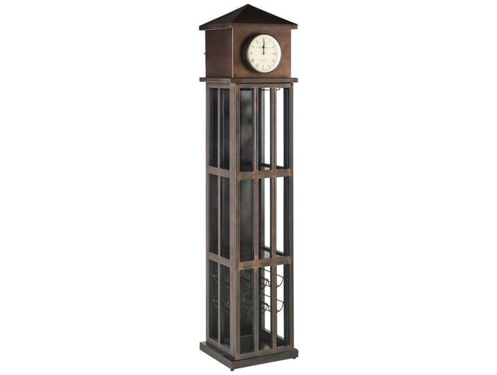 Ambia Home Barschrank, Braun, Metall, Vintage, 2 Fächer, 39x185x36 cm, stehend, Esszimmer, Barmöbel, Barschränke &Theken