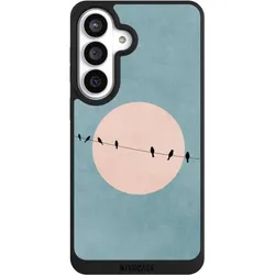 Nivocase Handyhülle für Samsung Galaxy S26+ Hülle NIVOpure Case Schwarz Mond Vogel türkis (Samsung Galaxy S26+), Smartphone Hülle, Schwarz, Türkis