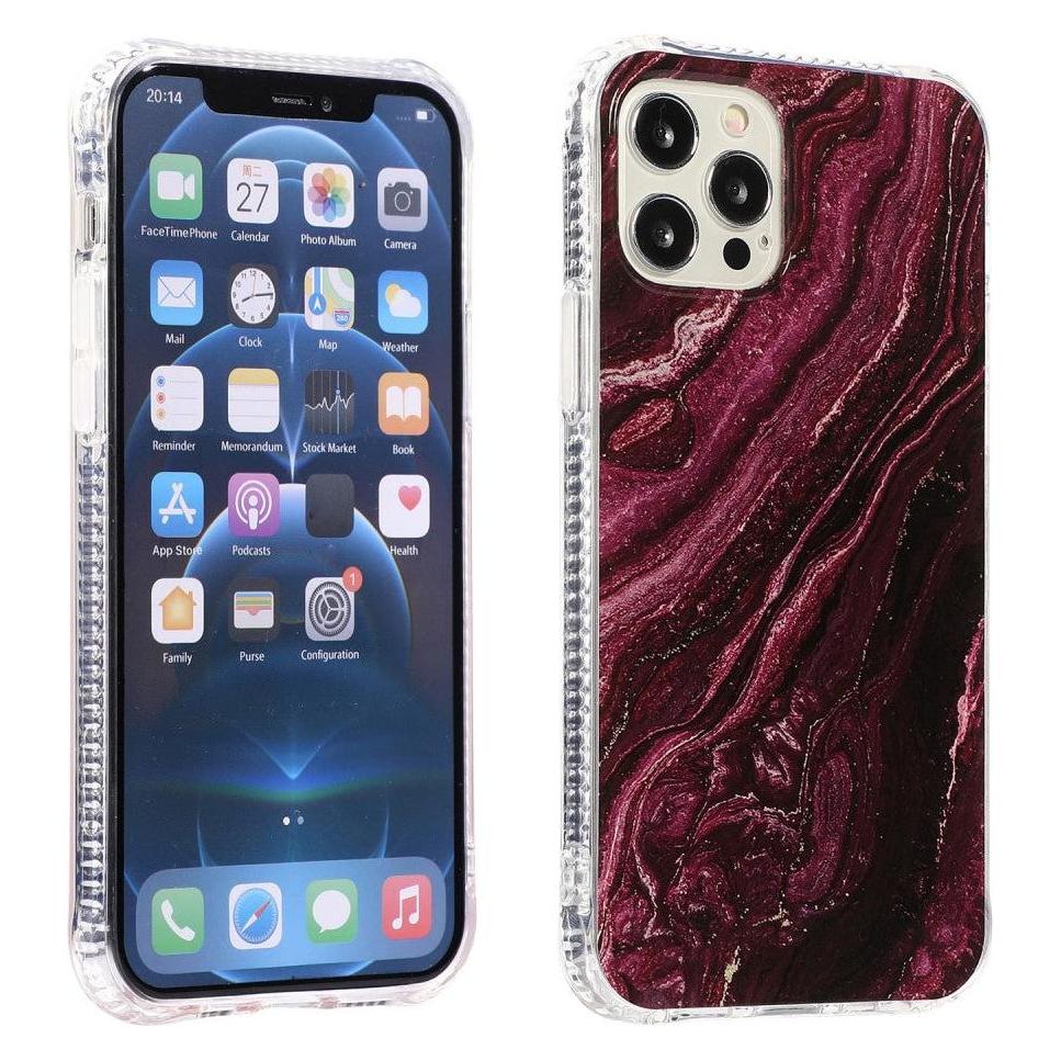 Cover-Discount iPhone 13 - Softes Silikon Gummi Case winered Marble (Apple iPhone 13) (101129264E)