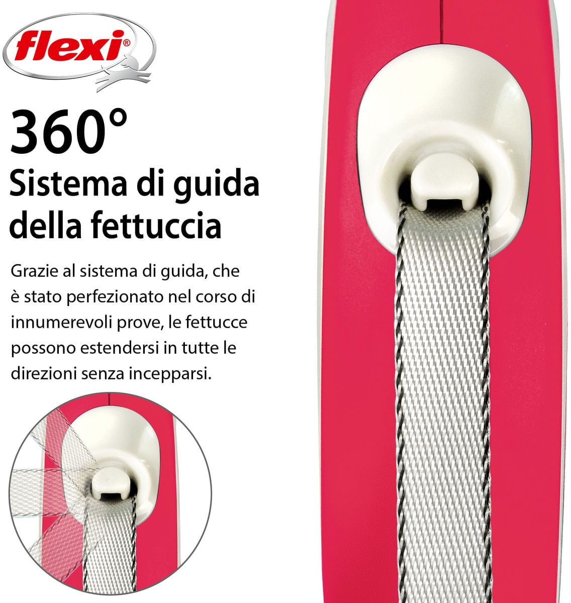 FLEXI Guinzaglio New Comfort Tape Rosso XS - 3 METRI