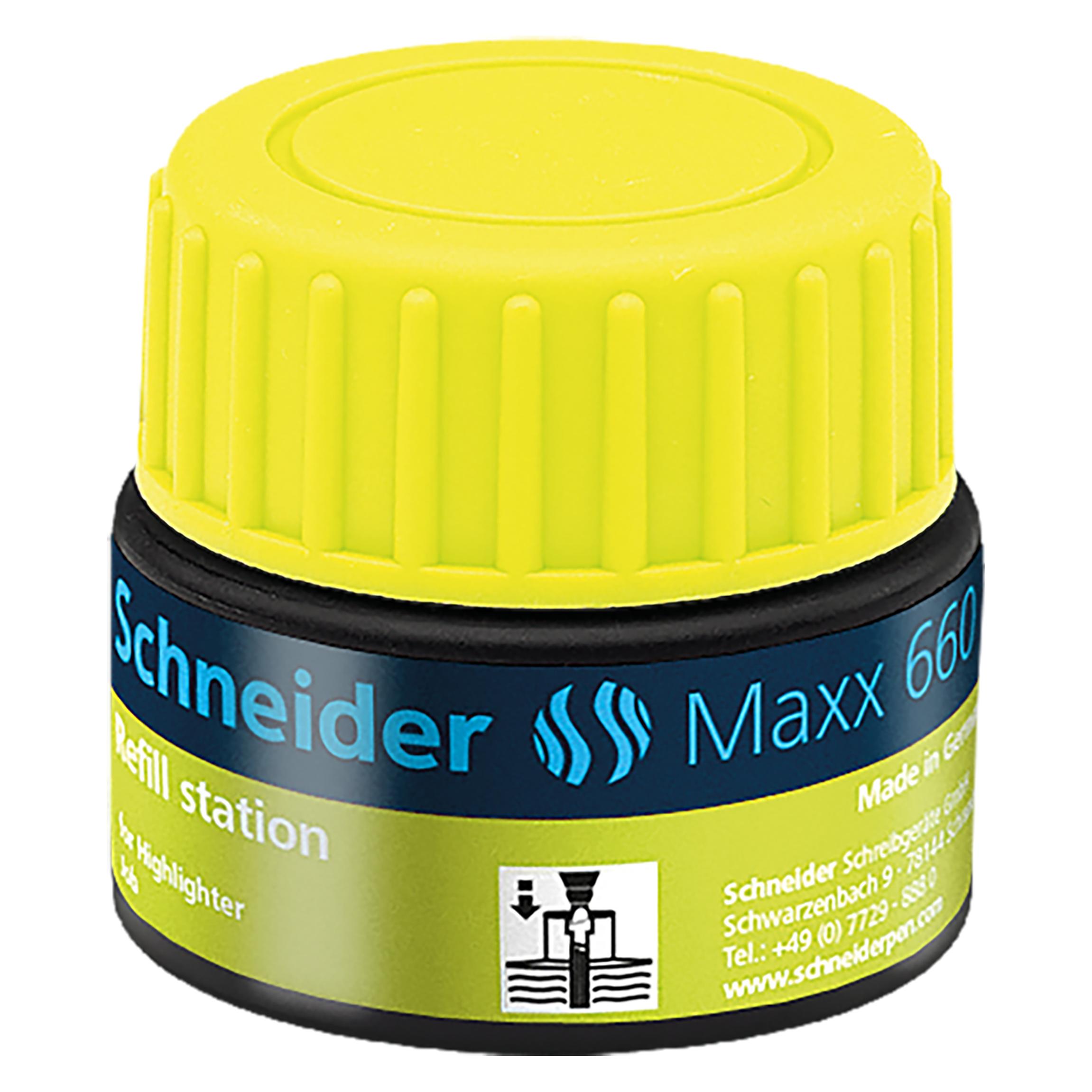 Schneider Tintenglas Nachfülltinte 660 Gelb (Gelb, 1 Stk.) (000270-005)