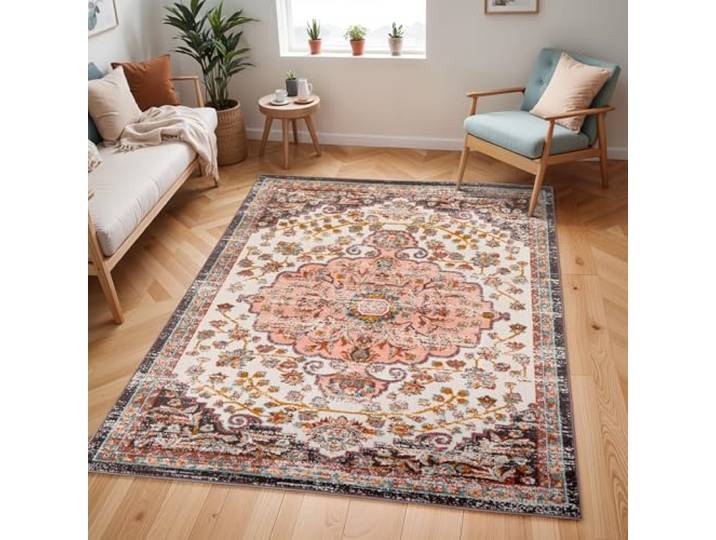 Livabliss Celia Bray Vintage Teppich 160x213 cm – Rot, Weiß