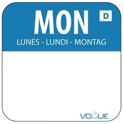 Vogue Selbstauflösende Lebensmittelrotationsetiketten Montag