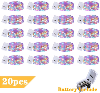 Inspire Essentials SilverGlow Fairy String Lights 20 Pack rgb 10x 2meter 20led