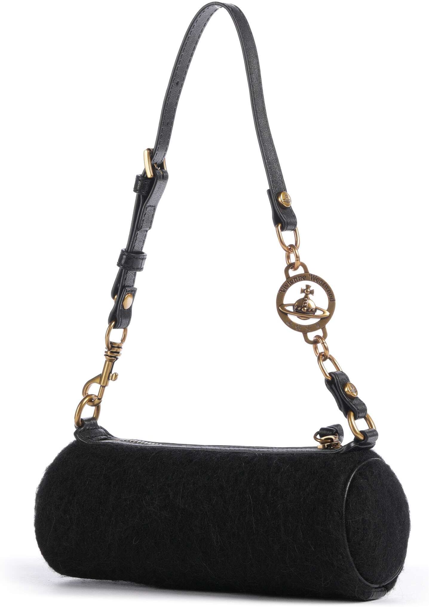 Vivienne Westwood Cindy Mohair Effect Small Schultertasche, schwarz
