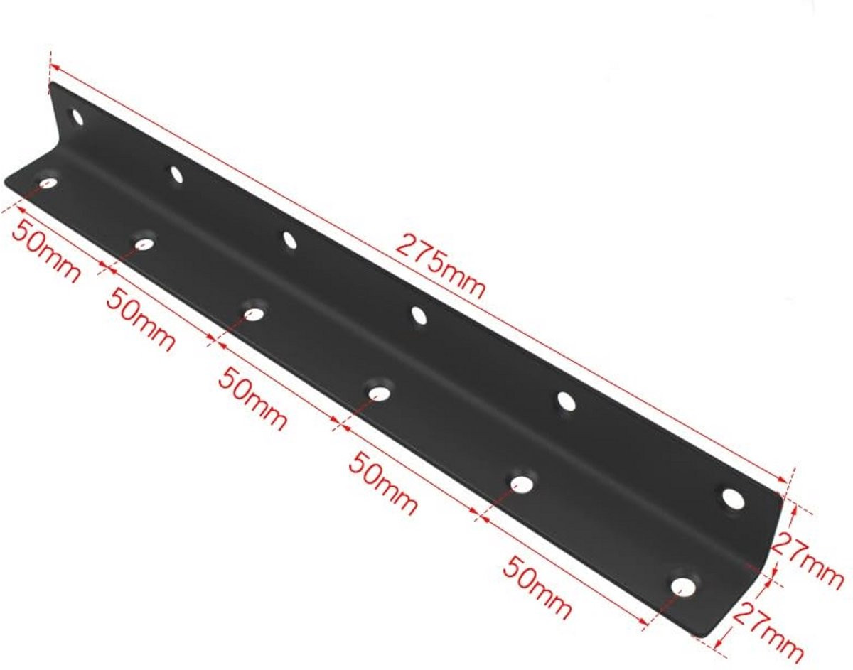 Set van 4 roestvrijstalen hoekbeugels in 90 graden L-vorm voor houten meubels