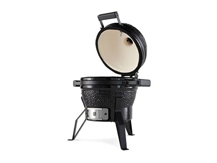 Premium Kamado BBQ 13 Zoll Ø 33 cm – Holzkohlegrill – Grillen, Räuchern, Backen, Dünsten – Herd – Eiergrill Schwarz