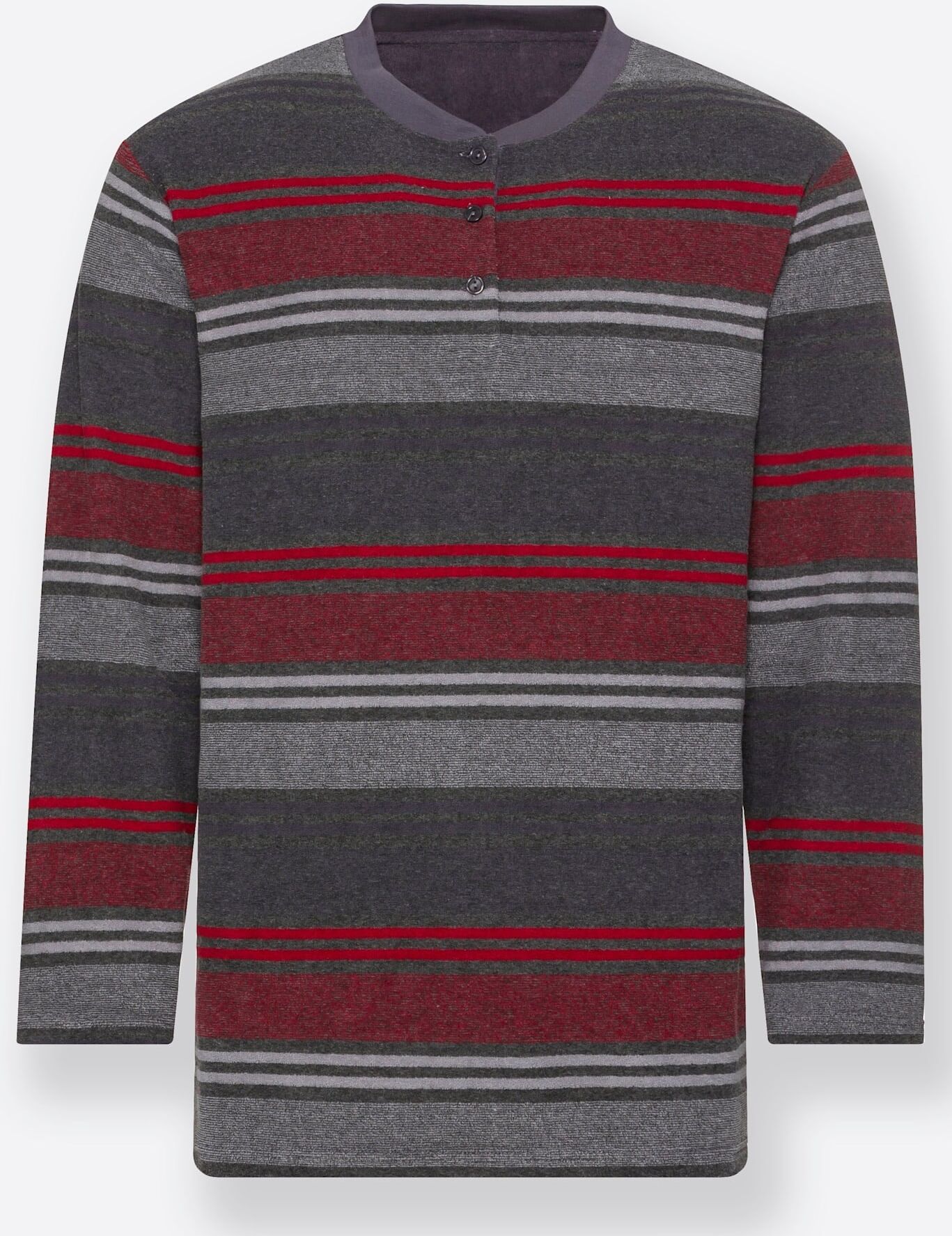 Normann Copenhagen Schlafanzug NORMANN, Herren, Gr. 44/46, rot (grau, rot, gestreift), 60% Baumwolle, 40% Polyester, Homewear-Sets Schlafanzug