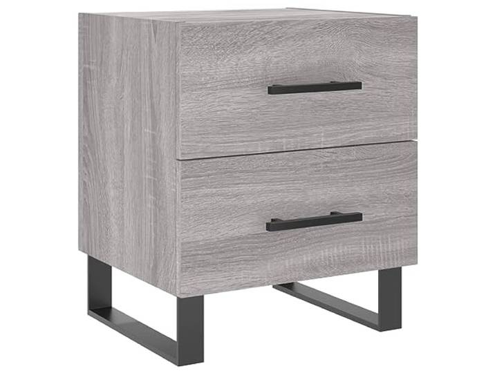 LMTYOENFG Nachttisch Grau Sonoma 40x35x47,5 cm Nachtschrank Kompakte Ablage mit Schubladen für Schlafzimmer und Wohnzimmer, stabile Eisenfüße sorgen für verlässlichen Stand.