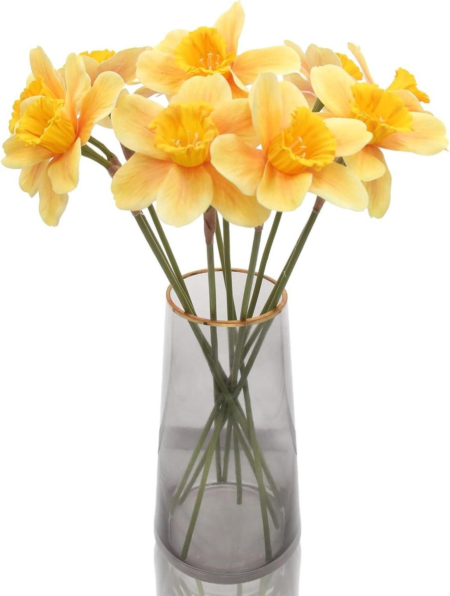 Set van 10 kunstmatige narcissen voor huisdecoratie - Geel