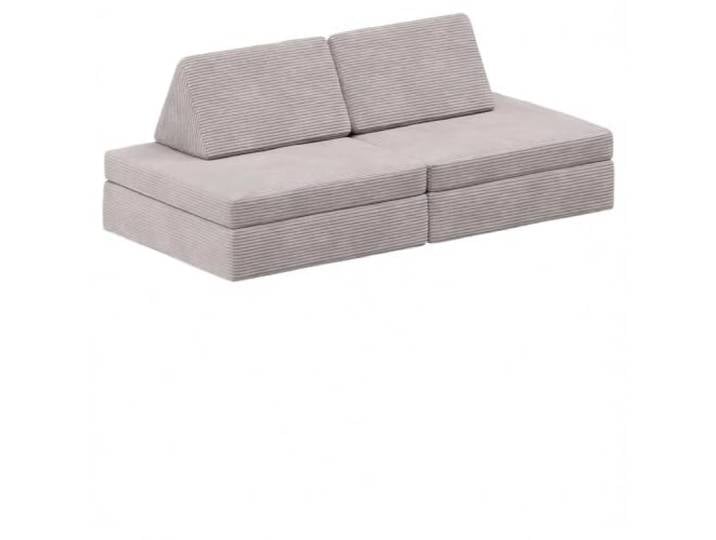 Bellabino Nile Spielsofa Mini 4-TLG., Grau, Cord, modular, ausklappbar Kindersofa aus Schaumstoff Bausteinen, klappbare Spielcouch waschbar, Kuschelecke, aus Oeko-Tex zertifizierten Materialien