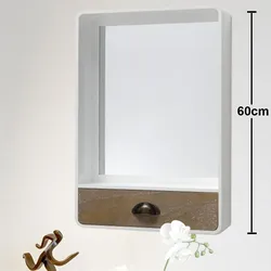 RETRO Wand Spiegel Kommode MDF Regal Schublade Holz Optik Kosmetik weiß Boltze 1014423
