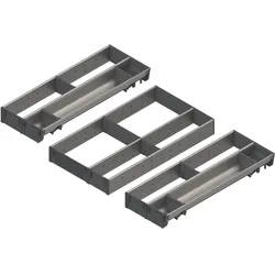 Blum Orga-Besteckeinsatz Facheinteilungs-Set KB 1000-1099mm, NL 550mm, grau, Besteckkasten, Grau