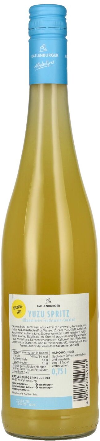 Katlenburger Yuzu Spritz Alkoholfrei 0,75l