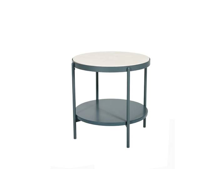 SMD Design Table d appoint Lene gris, bas, placage de hêtre pigmenté blanc'