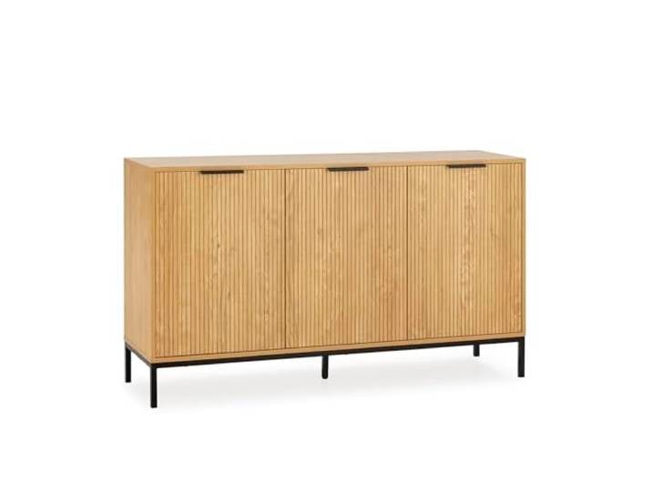 HOMN LIVING Sideboard Mónica 3 türen Eiche-Optik, 140 cm (Breite) 40 cm (Tiefe) 80 cm (Höhe)