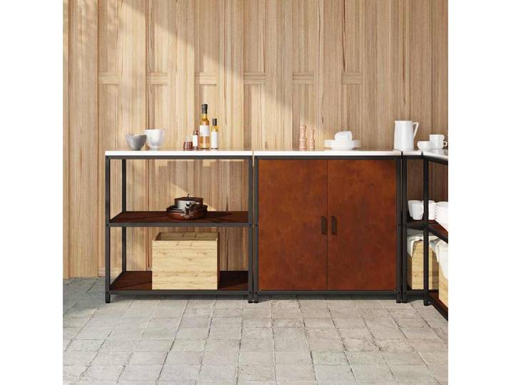 vidaXL Sideboard, Aufbewahrungsset für die Küche 2 pcs Rostig Wetterfeststahl