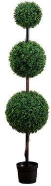 Nearly Natural 6' Artificial Triple Ball Boxwood Topiary Tree (Indoor/Outdoor) - Green