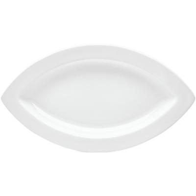 Servierplatte VAN WELL "Platte flach 21 cm, Linsenform, 6 Stück", weiß, B:21cm H:3cm L:36cm, Steingut, Servierplatten, Servierplatte, spülmaschinen- und mikrowellengeeignet
