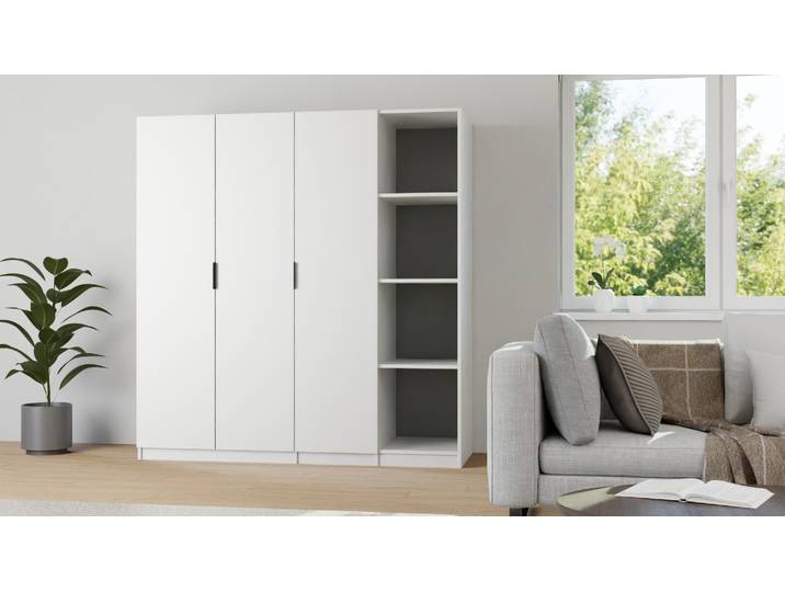 Schlafzimmer-Kleiderschrank nach Maß Premium Dekore Weiß­grau