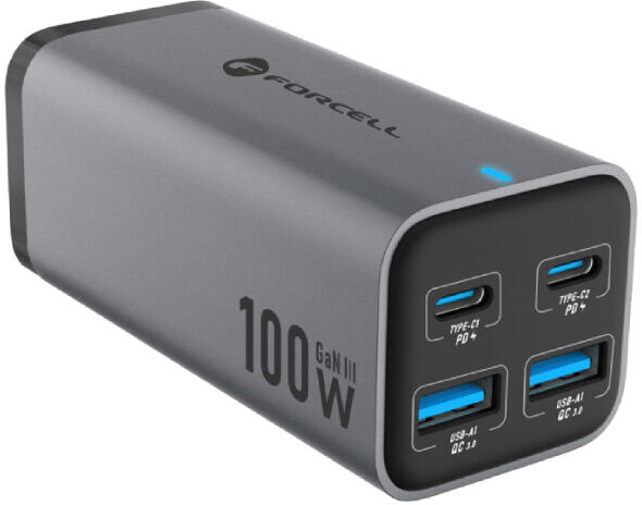 CARREGADOR FORCELL 100W GAN3 3PORT QC