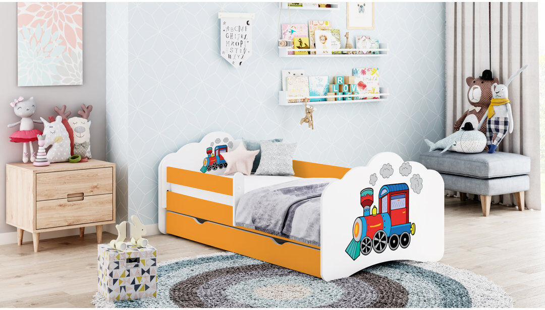 Isabelle & Max Middlet Storage Kids Bed Orange EU Toddler - 80 x 160 cm
