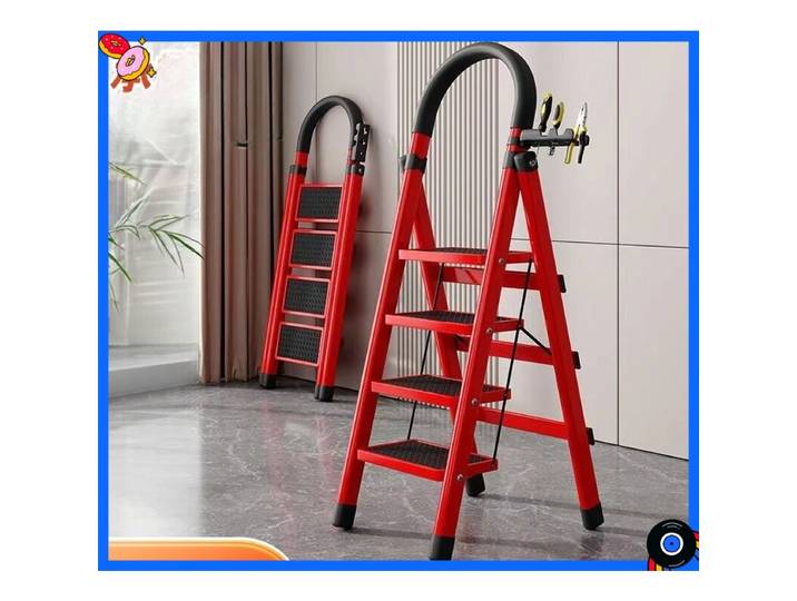 Échelle domestique pliante multi-usages télescopique épaissie échelle à chevrons intérieure escabeau petite escabeau portable à quatre marches
