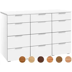 Hasena »Trequatri« Kommode MDF Weiss deckend, lackiert / Eiche brandy, geölt